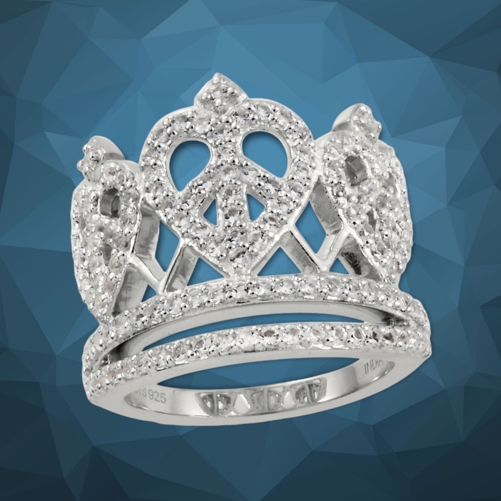 🔥Platinum Over Sterling Silver Queen of Peace 2.80 ctw*❤️